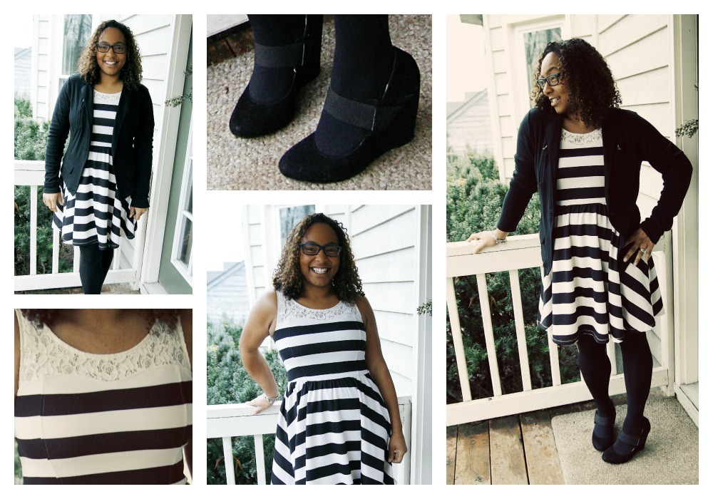 target black and white striped dress
